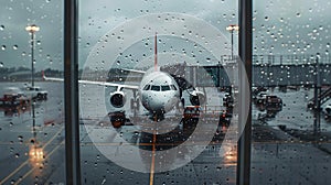 A white airplane is sitting on the tarmac at an airport