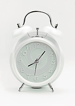 White Alarm clock, close up image