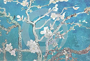 White Almond Flower Painting