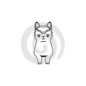 White alpaca animal illustration vector icon image
