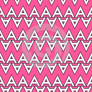 White A alphabet letter repeating pattern on pink background