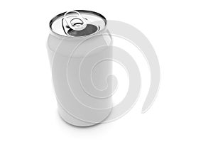 White Aluminum Beverage Can Isolated On A White Background 3d illustration