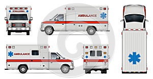 Realistic ambulance car vector illustration photo
