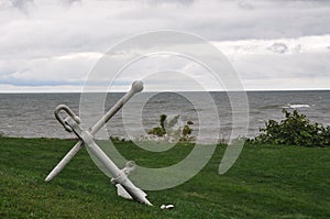 White Anchor in the Grass