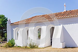 White ancient chapel building Saint Bartolomeu