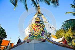 White ancient pagoda at Wat Ket Karam