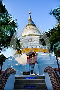 White ancient pagoda at Wat Ket Karam