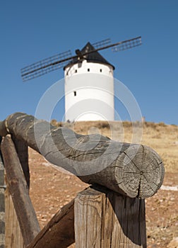 White ancient windmill