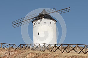 White ancient windmill