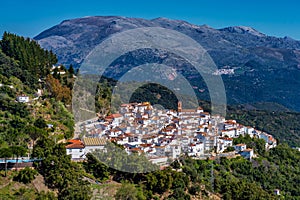 White Andalusian village, pueblo blanco Algatocin. Province of Malaga, Spain photo