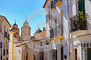 White Andalusian village of Velez Rubio with its white houses and tall church towers, Andalusia. photo