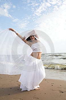 White angel on the beach