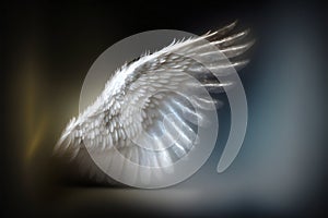 White angel wing, digital illustration painting, retro style