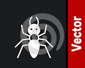 White Ant icon isolated on black background. Vector