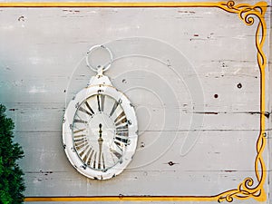 White Antique Clock On Wall