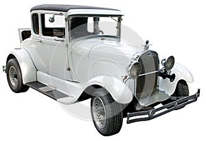 White Antique Vintage Automobile Against White