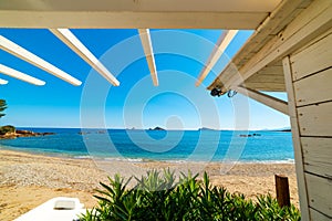 White arbor by the sea in Santa Maria Navarrese beach photo