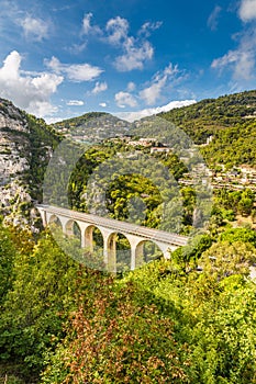 White Arc Bridge On Moyenne Corniche -Eze,France