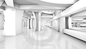 White architectural background. 3d parametric rendering photo