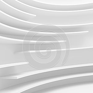 White Architecture Circular Background. Abstract Interior Design