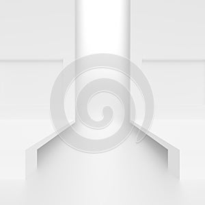 White Architecture Construction. Abstract Interior Background