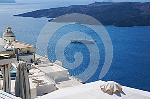 White architecture of Oia village on Santorini island, Greece