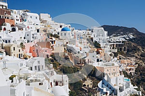 White architecture of Oia village on Santorini island, Greece