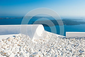 White architecture on Santorini island, Greece.