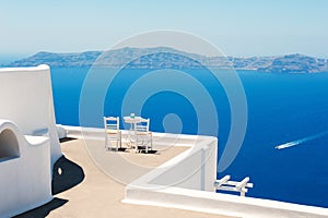 White architecture on Santorini island, Greece