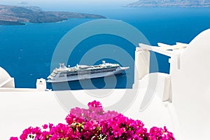 White architecture on Santorini island, Greece