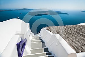 White architecture on Santorini island, Greece