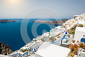 White architecture on Santorini island, Greece