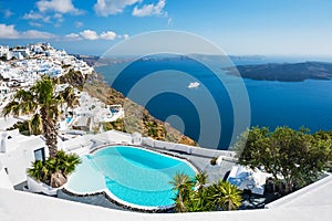 White architecture on Santorini island, Greece.