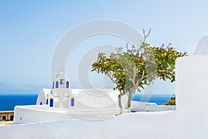 White architecture on Santorini island, Greece.