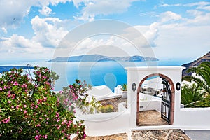 White architecture on Santorini island, Greece.