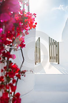 White architecture on Santorini island, Greece.