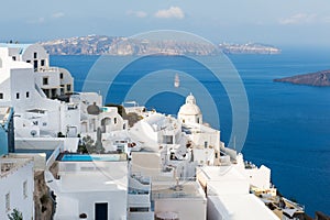 White architecture on Santorini island, Greece.