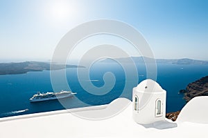 White architecture on Santorini island, Greece. Travel and vacation
