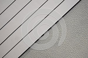 white artificial wood with stone pattern of gray Sheetrock for wall design background