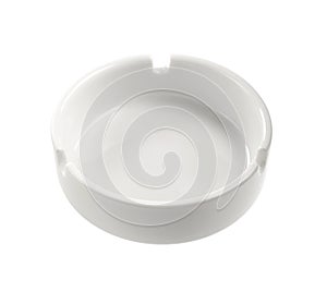 White ashtray is empty