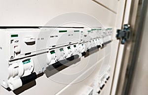 White automatic and differentials in electrical panel