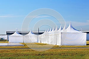 White awnings