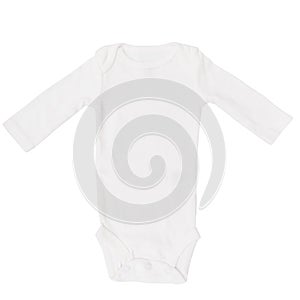 White baby jumpsuit isolate on white background