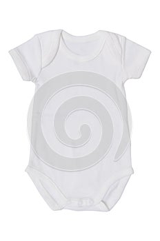 White baby jumpsuit isolate on white background