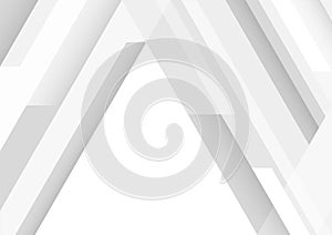 Abstract white and gray gradient geometric shape background. photo