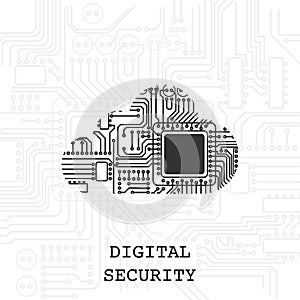 Digital cloud security wallpaper