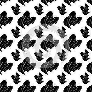 White background with black elements, black and white abstract. Vector seamless pattern abstraction grunge. Background