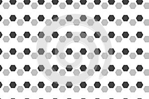 White background black hexagons design seamless vector graphic pattern