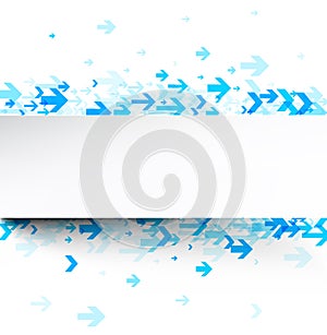 White background with blue arrows.