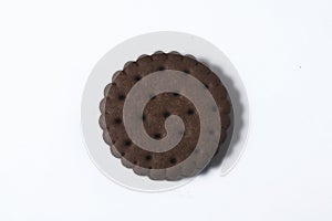 On a white background in the center is a chocolate cookie